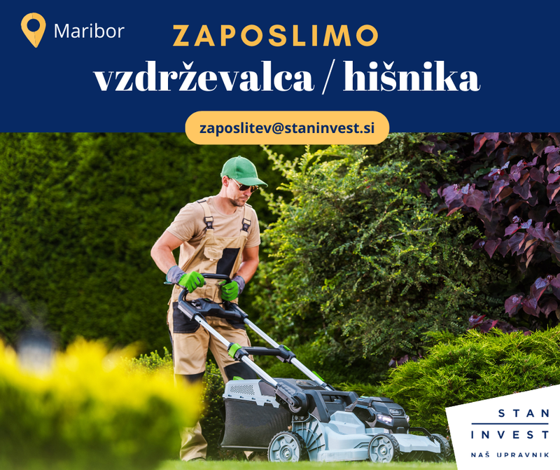 Zaposlitev - vzdrževalec/hišnik (m/ž)