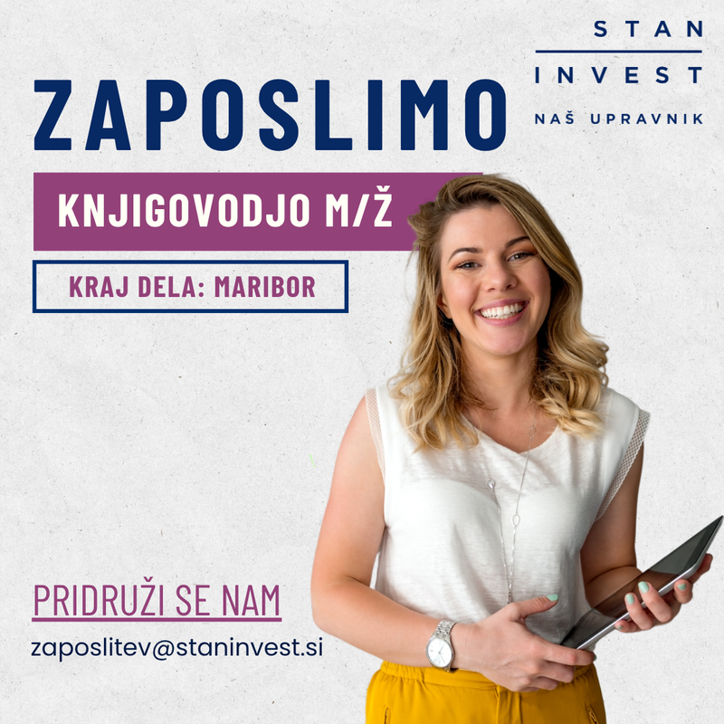 Zaposlimo knjigovodjo / knjigovodkinjo
